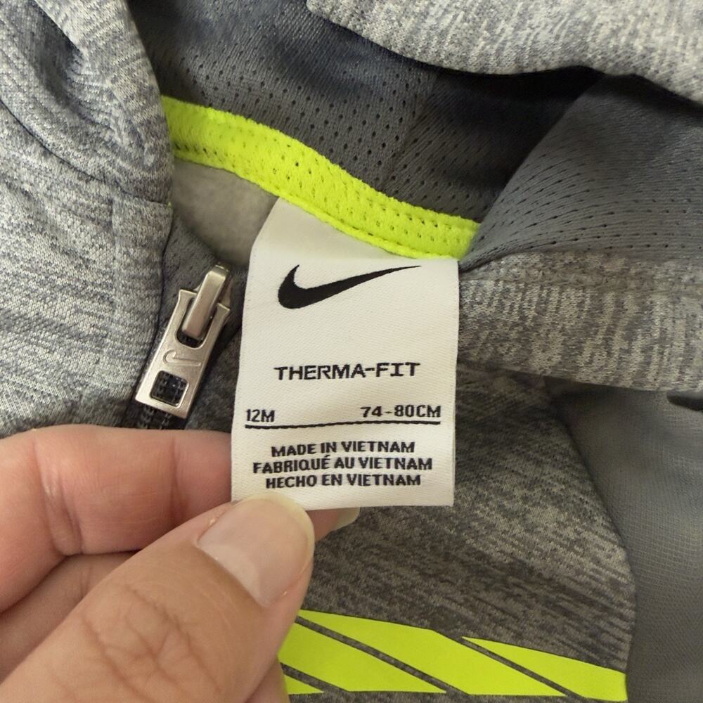 Nike Toddler Boys Therma-FIT Hoodie Joggers Set 12 Months Smoke Grey Volt - Picture 3 of 5